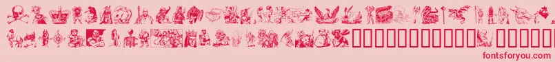 Fantclip-Schriftart – Rote Schriften auf rosa Hintergrund