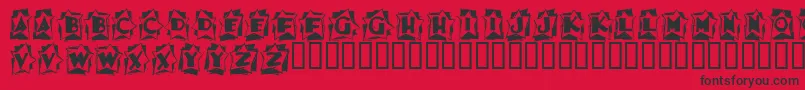 Fonte Astab – fontes pretas em um fundo vermelho