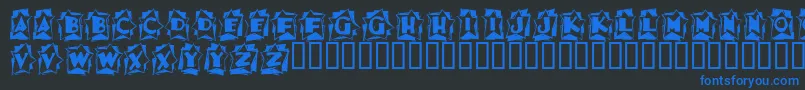 Fonte Astab – fontes azuis em um fundo preto