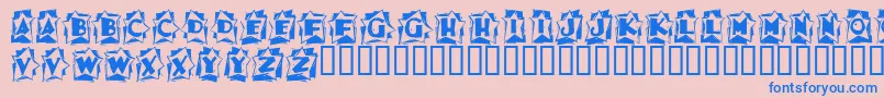 フォントAstab – ピンクの背景に青い文字