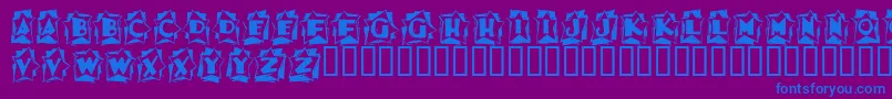 フォントAstab – 紫色の背景に青い文字
