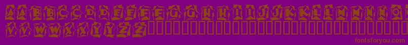Astab-Schriftart – Braune Schriften auf violettem Hintergrund