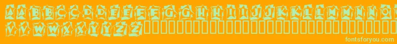 Astab Font – Green Fonts on Orange Background