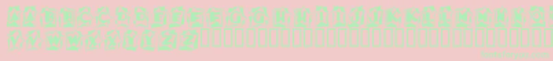 Czcionka Astab – zielone czcionki na różowym tle