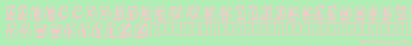 Astab-fontti – vaaleanpunaiset fontit vihreällä taustalla