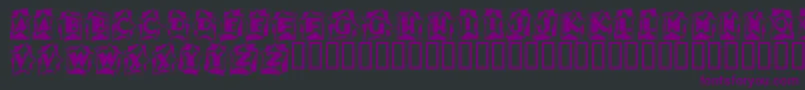Astab-fontti – violetit fontit mustalla taustalla
