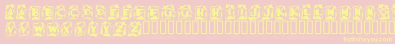 Astab-fontti – keltaiset fontit vaaleanpunaisella taustalla