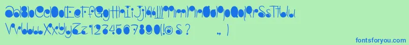 LinestonesDemo Font – Blue Fonts on Green Background