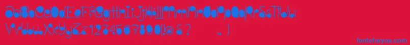 fuente LinestonesDemo – Fuentes Azules Sobre Fondo Rojo