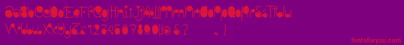 LinestonesDemo-Schriftart – Rote Schriften auf violettem Hintergrund