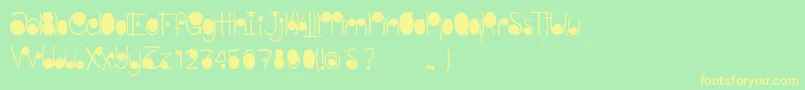 LinestonesDemo-Schriftart – Gelbe Schriften auf grünem Hintergrund