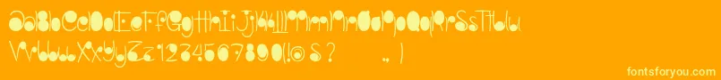 Шрифт LinestonesDemo – жёлтые шрифты на оранжевом фоне