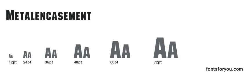 Размеры шрифта Metalencasement