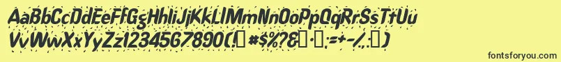 RaindancesskItalic Font – Black Fonts on Yellow Background