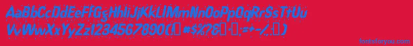 RaindancesskItalic Font – Blue Fonts on Red Background