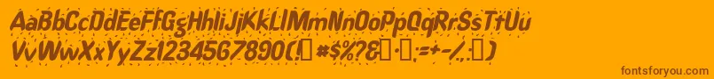 RaindancesskItalic-Schriftart – Braune Schriften auf orangefarbenem Hintergrund