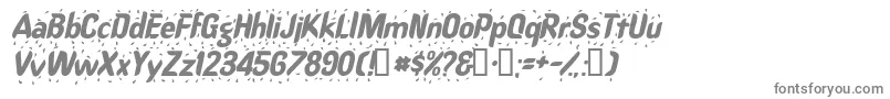フォントRaindancesskItalic – 白い背景に灰色の文字
