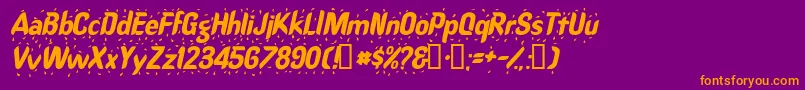 RaindancesskItalic Font – Orange Fonts on Purple Background