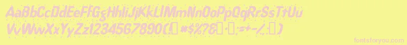 RaindancesskItalic Font – Pink Fonts on Yellow Background