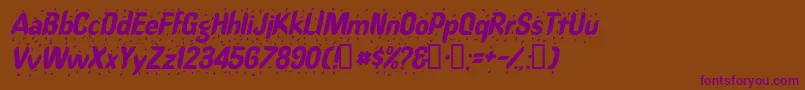 RaindancesskItalic Font – Purple Fonts on Brown Background