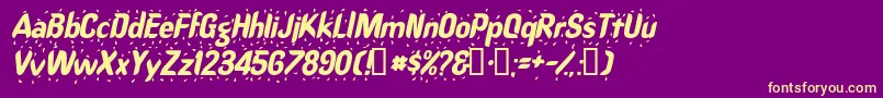 RaindancesskItalic Font – Yellow Fonts on Purple Background