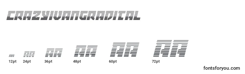 Размеры шрифта Crazyivangradital