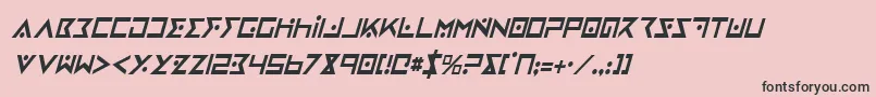 Fonte IronCobraCondensedItalic – fontes pretas em um fundo rosa