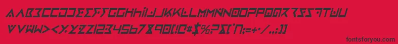 IronCobraCondensedItalic-Schriftart – Schwarze Schriften auf rotem Hintergrund