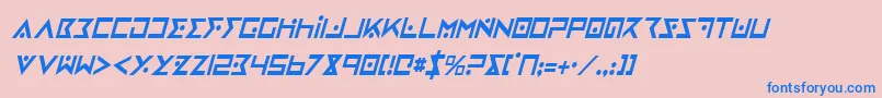 Шрифт IronCobraCondensedItalic – синие шрифты на розовом фоне