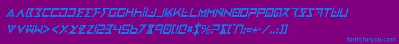 IronCobraCondensedItalic Font – Blue Fonts on Purple Background