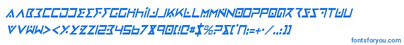 Police IronCobraCondensedItalic – polices bleues sur fond blanc