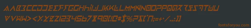 Шрифт IronCobraCondensedItalic – коричневые шрифты на чёрном фоне