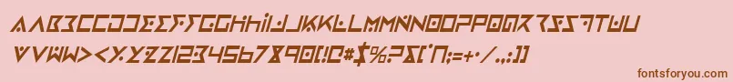 Czcionka IronCobraCondensedItalic – brązowe czcionki na różowym tle