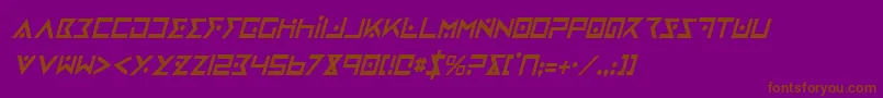 IronCobraCondensedItalic-Schriftart – Braune Schriften auf violettem Hintergrund