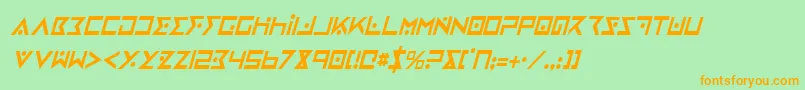 Шрифт IronCobraCondensedItalic – оранжевые шрифты на зелёном фоне