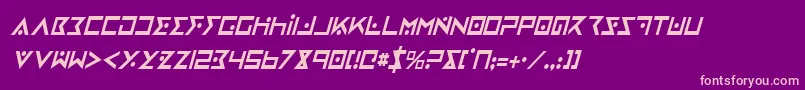 IronCobraCondensedItalic Font – Pink Fonts on Purple Background