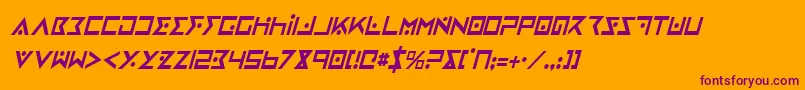 フォントIronCobraCondensedItalic – オレンジの背景に紫のフォント