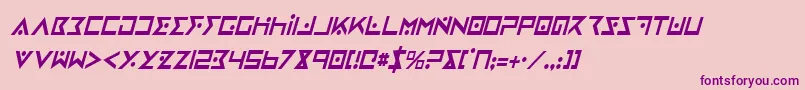 フォントIronCobraCondensedItalic – ピンクの背景に紫のフォント