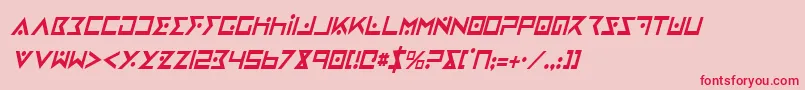 Police IronCobraCondensedItalic – polices rouges sur fond rose