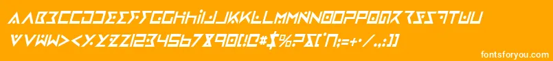 フォントIronCobraCondensedItalic – オレンジの背景に白い文字