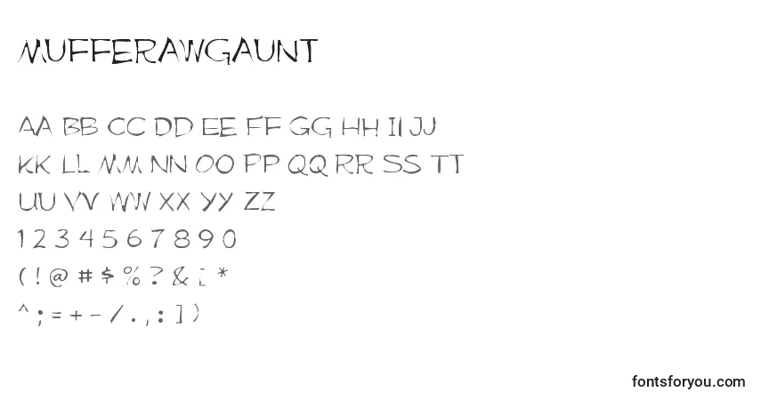 A fonte Mufferawgaunt – alfabeto, números, caracteres especiais