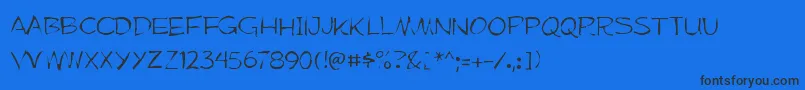 Mufferawgaunt Font – Black Fonts on Blue Background