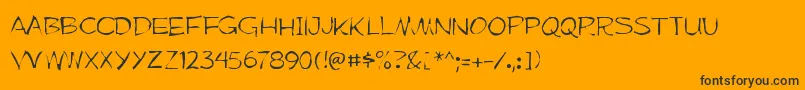 Mufferawgaunt-Schriftart – Schwarze Schriften auf orangefarbenem Hintergrund