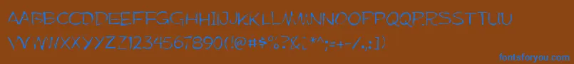 Mufferawgaunt Font – Blue Fonts on Brown Background