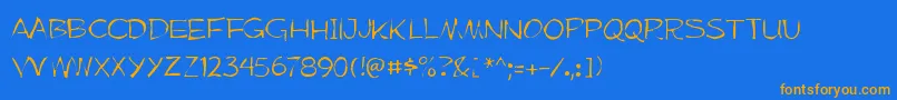 Mufferawgaunt Font – Orange Fonts on Blue Background