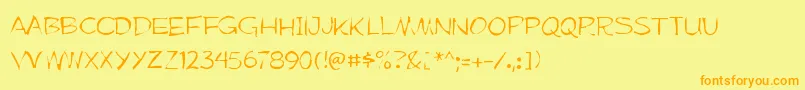 Mufferawgaunt Font – Orange Fonts on Yellow Background