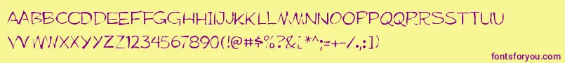 Mufferawgaunt Font – Purple Fonts on Yellow Background