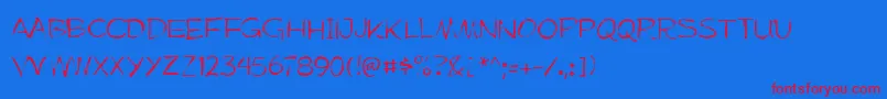 Mufferawgaunt Font – Red Fonts on Blue Background