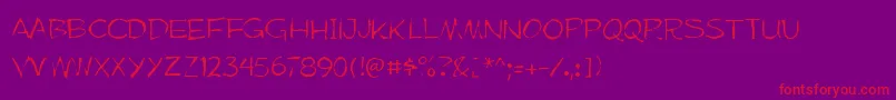 Mufferawgaunt-Schriftart – Rote Schriften auf violettem Hintergrund
