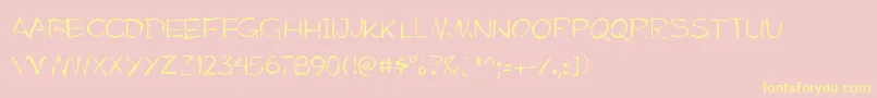 Mufferawgaunt Font – Yellow Fonts on Pink Background